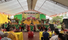 Chứng minh lễ cắt băng Khánh thành chùa Mậu công xã Quang Trung huyện tứ kỳ tỉnh Hải dương